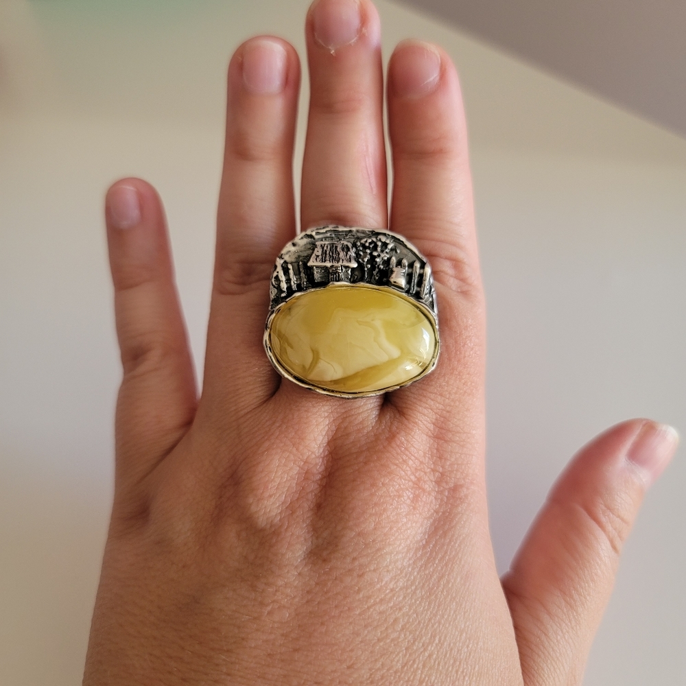 OOAK Beautiful Baltic Amber Ring